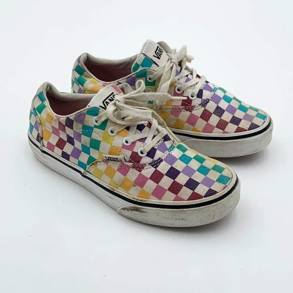 Vans Kids Multicolor Checkered Sneakers little girl size 2